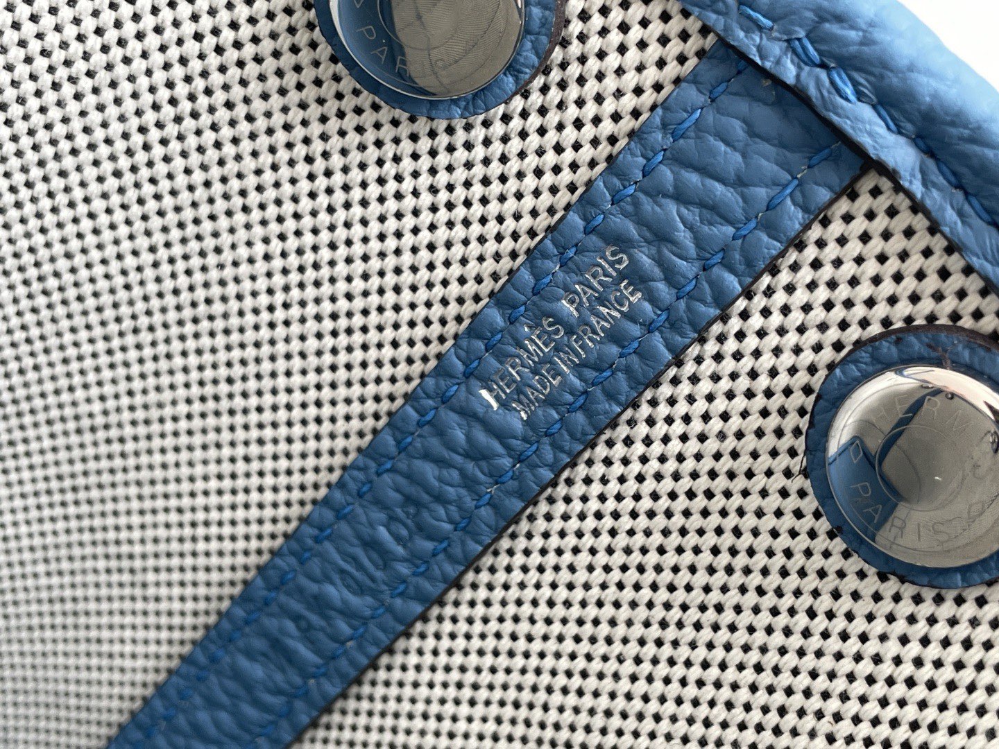 Hermes Mini Garden Party Tote Bags H3673 Blue