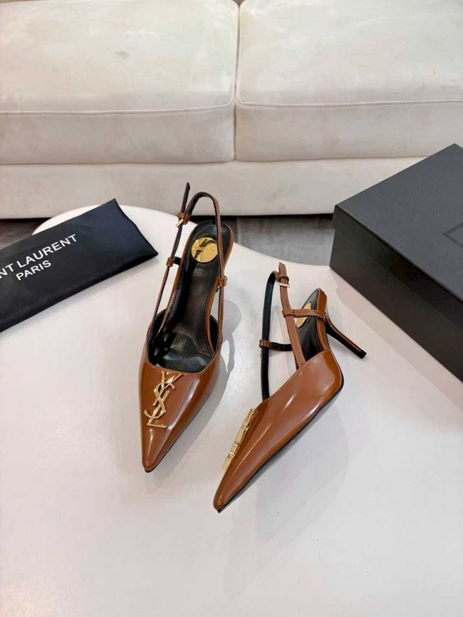Saint Laurent slingback pumps in smooth leather 97170-4