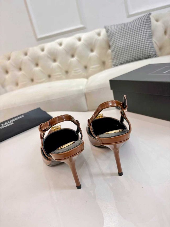 Saint Laurent slingback pumps in smooth leather 97170-4