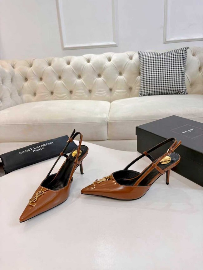 Saint Laurent slingback pumps in smooth leather 97170-4