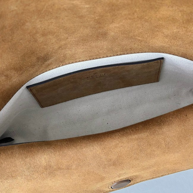 GUCCI Medium shoulder bag with chain Suede 857622 brown