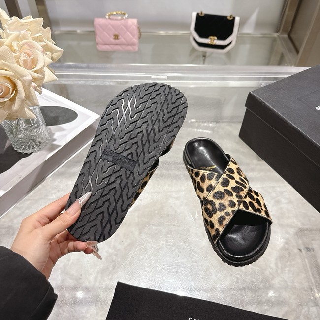 Saint Laurent NICHOLS slides in pony hair leather 08140-2