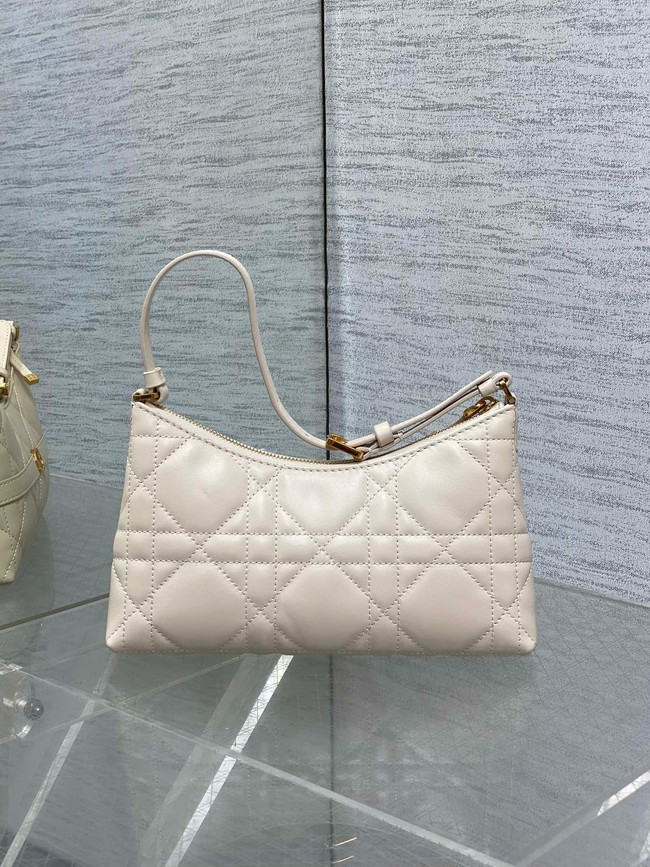 Small DiorTravel Nomad Pouch Cannage Lambskin 5267 Latte