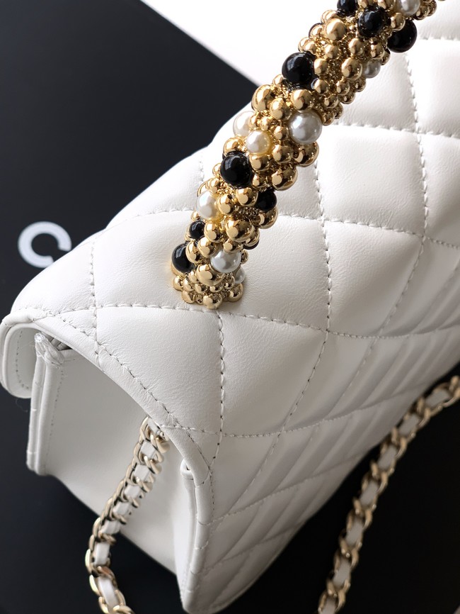 Chanel Mini Flap Bag with Top Handle AS5984 white