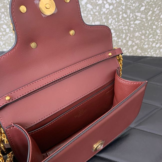 VALENTINO LOCO VLOGO SIGNATURE Small Leather bag WB0K53 burgundy