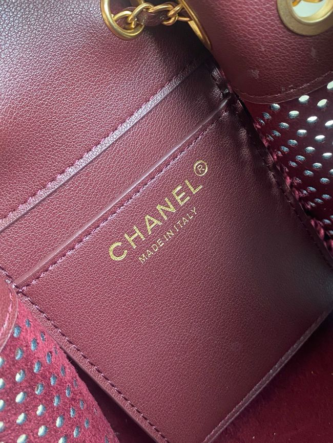 CHANEL 25 Mini Handbag AS5631 Burgundy