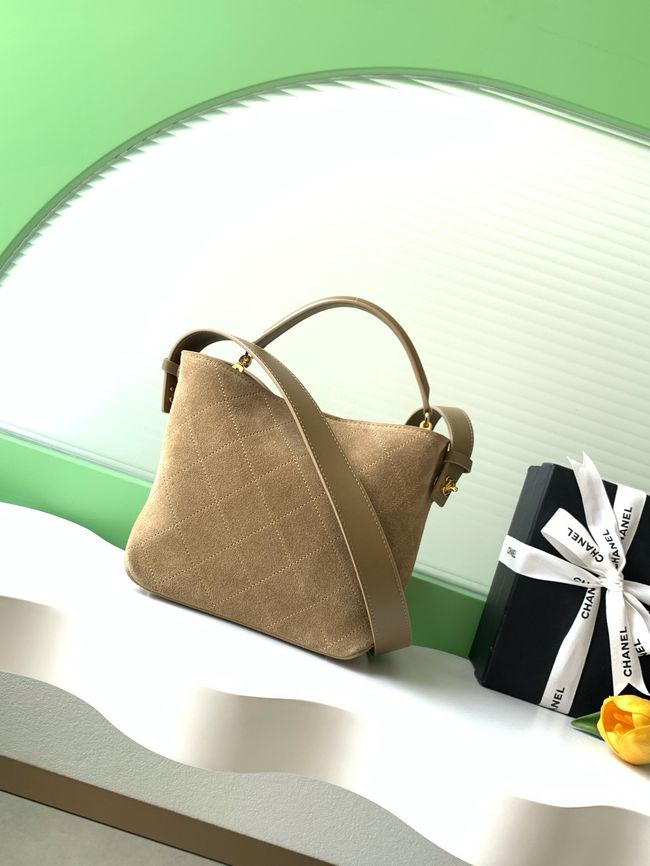 Chanel Suede Calfskin Shoulder Bag AS6268 Khaki