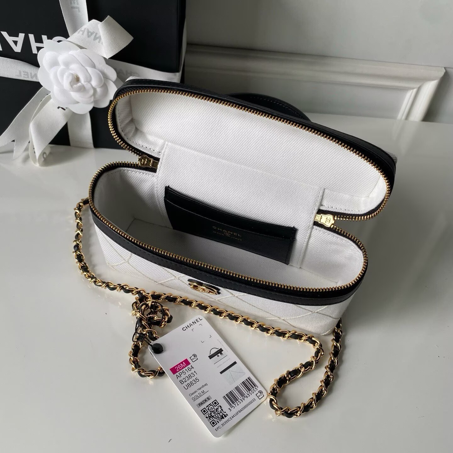 Chanel 26C Coco Beach Mini Vanity Bag AP5164 Black