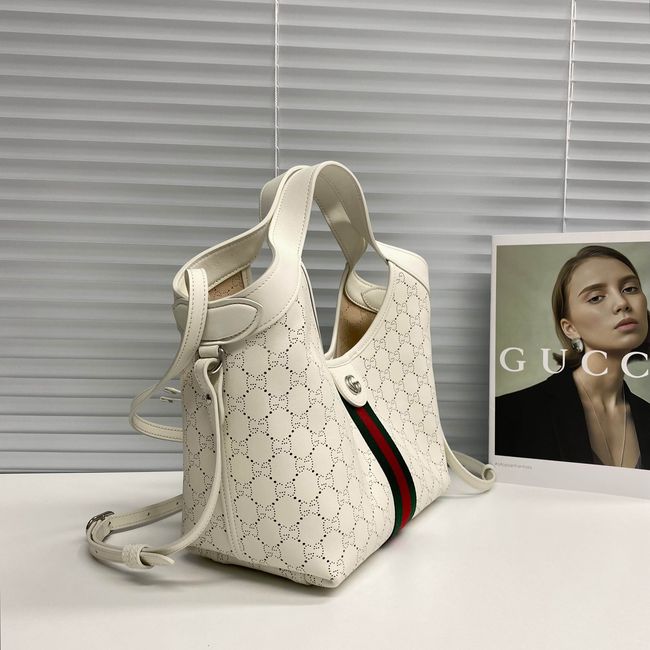 Gucci Giglio small tote bag 860845 Variation white GG leather