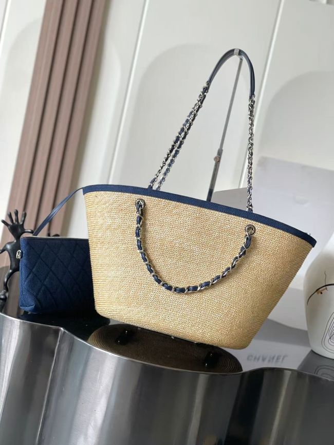 CHANEL Large Tote AS5952 Beige & blue