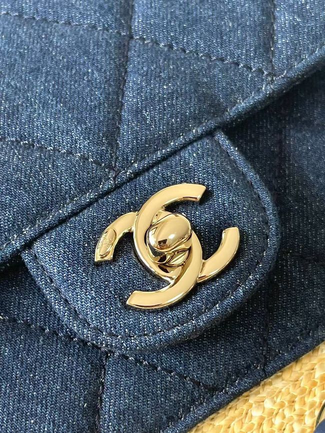 CHANEL Large Tote AS5952 Beige & blue