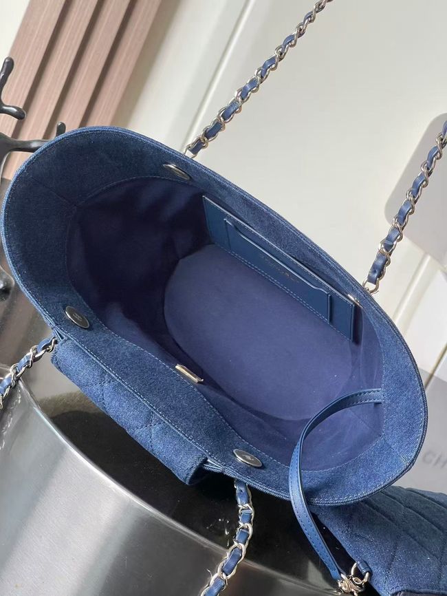CHANEL Small Tote AS5951 Beige & blue