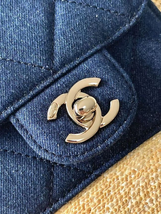CHANEL Small Tote AS5951 Beige & blue