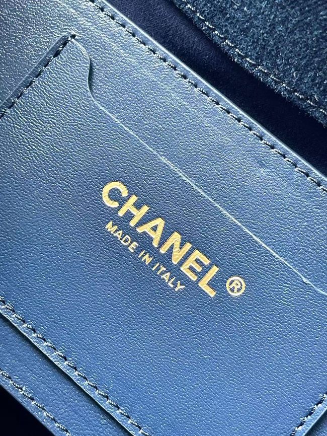 CHANEL Small Tote AS5951 Beige & blue