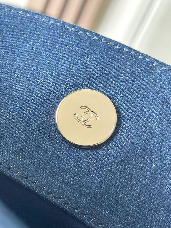 CHANEL Small Tote AS5951 Beige & blue