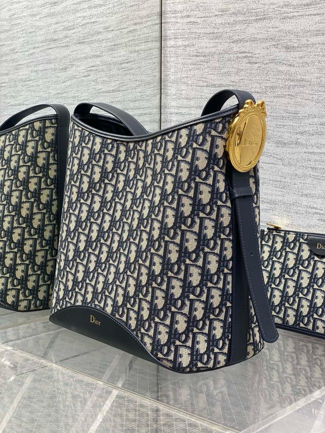 Dior Medium Bag Blue Dior Oblique Jacquard 5843