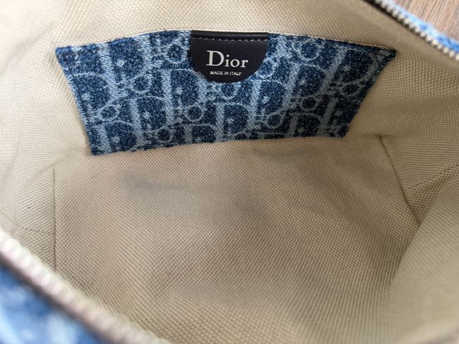 MEDIUM DIORTRAVEL NOMAD POUCH Oblique Jacquard S5554O denim blue