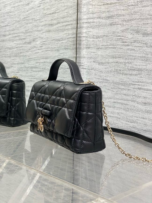 My Dior Mini Bag Cannage patent leather S0985PU black&Golden chain