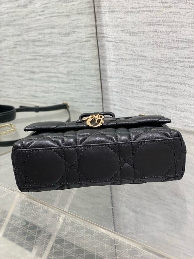 My Dior Mini Bag Cannage patent leather S0985PU black&Golden chain