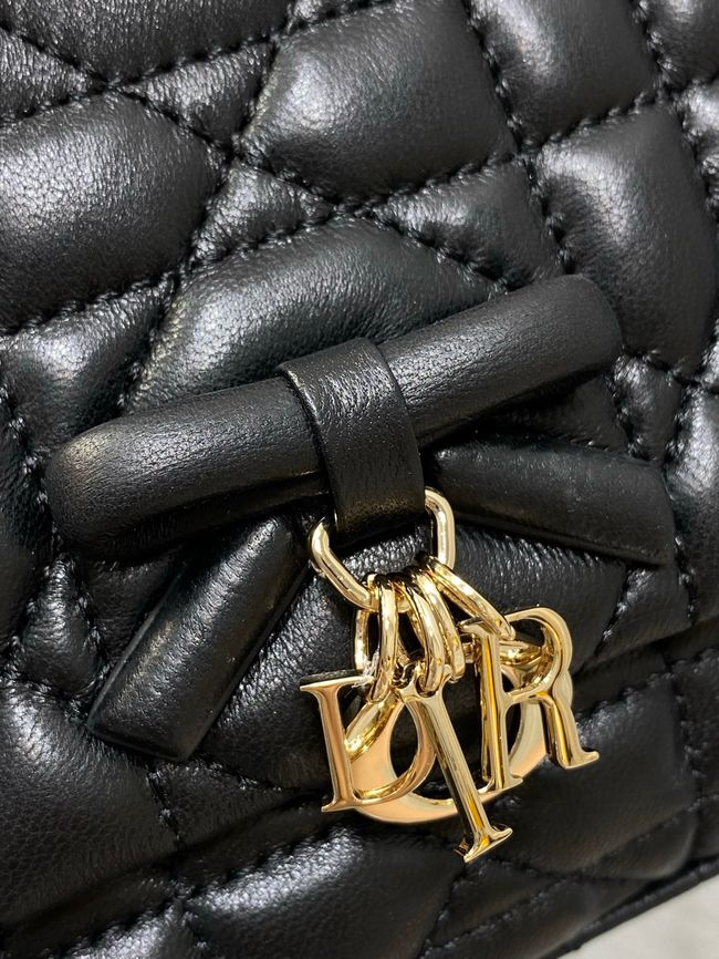 My Dior Mini Bag Cannage patent leather S0985PU black&Golden chain
