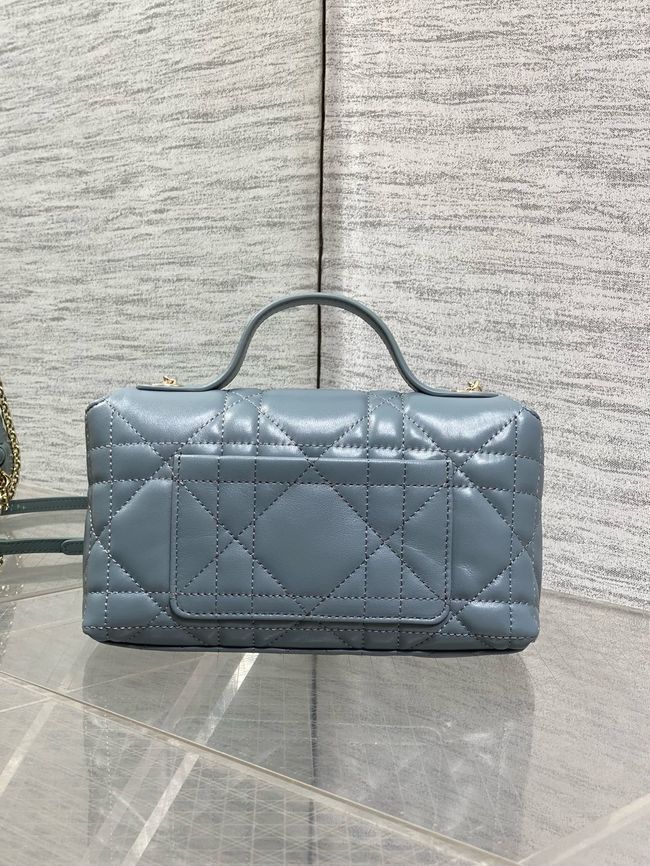 My Dior Mini Bag Cannage patent leather S0985PU blue&Golden chain