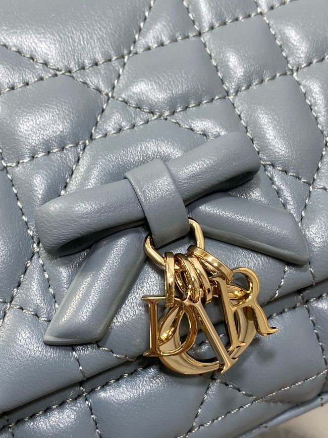 My Dior Mini Bag Cannage patent leather S0985PU blue&Golden chain