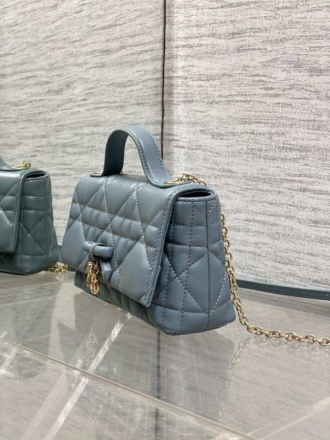 My Dior Mini Bag Cannage patent leather S0985PU blue&Golden chain