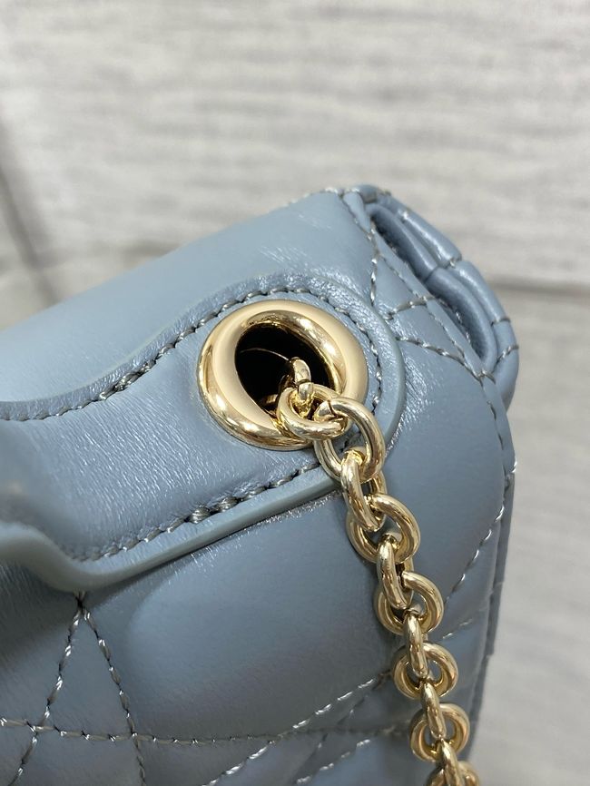 My Dior Mini Bag Cannage patent leather S0985PU blue&Golden chain