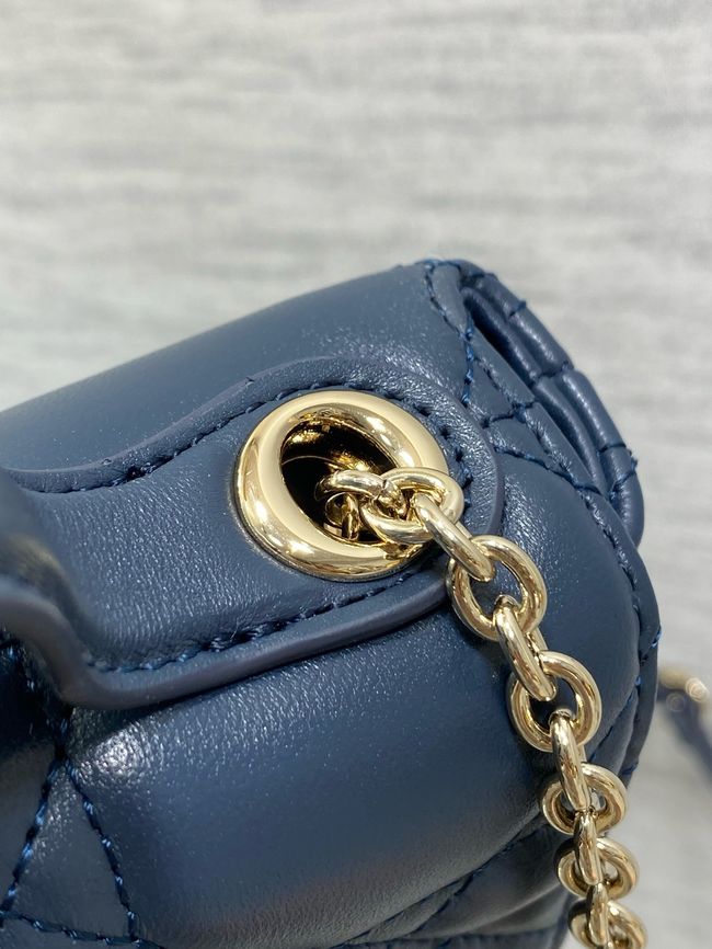 My Dior Mini Bag Cannage patent leather S0985PU dark blue&Golden chain
