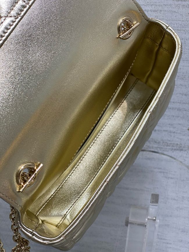 My Dior Mini Bag Cannage patent leather S0985PU gold&Golden chain