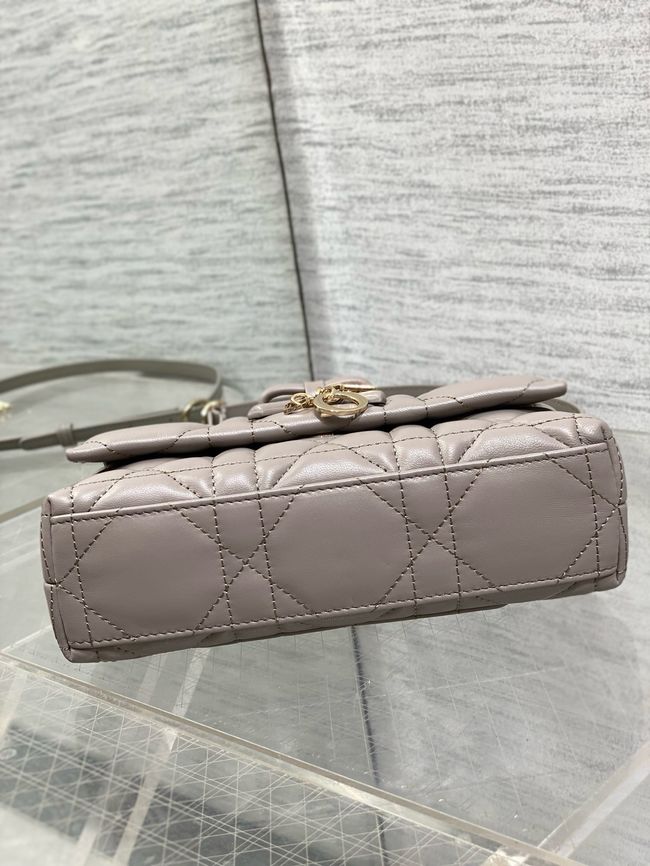 My Dior Mini Bag Cannage patent leather S0985PU gray&Golden chain