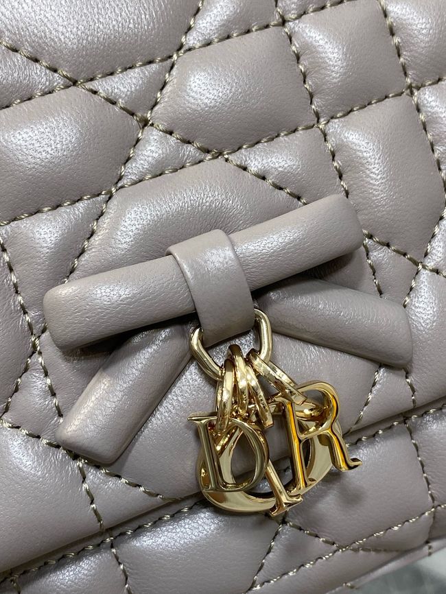 My Dior Mini Bag Cannage patent leather S0985PU gray&Golden chain