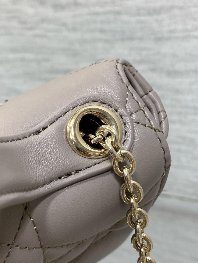 My Dior Mini Bag Cannage patent leather S0985PU gray&Golden chain