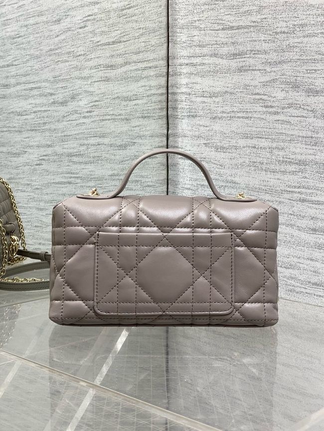 My Dior Mini Bag Cannage patent leather S0985PU gray&Golden chain