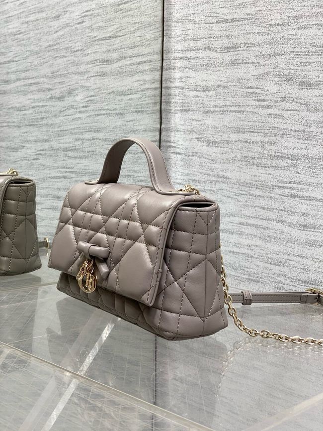 My Dior Mini Bag Cannage patent leather S0985PU gray&Golden chain