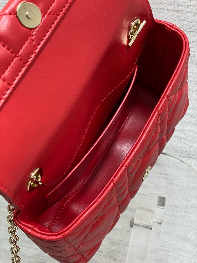 My Dior Mini Bag Cannage patent leather S0985PU red&Golden chain