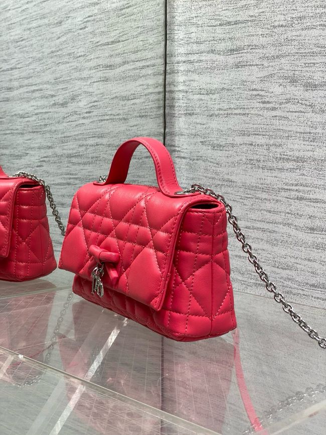 My Dior Mini Bag Cannage patent leather S0985PU red&silver chain