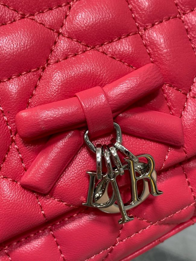 My Dior Mini Bag Cannage patent leather S0985PU red&silver chain