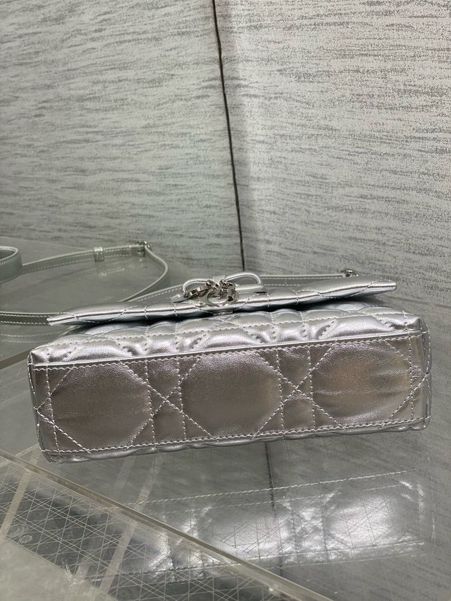 My Dior Mini Bag Cannage patent leather S0985PU silver&silver chain