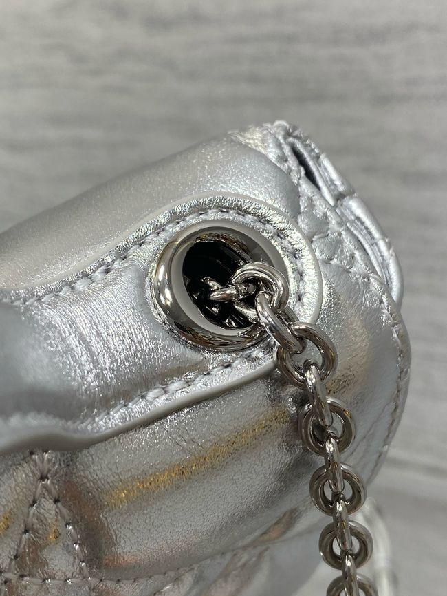 My Dior Mini Bag Cannage patent leather S0985PU silver&silver chain