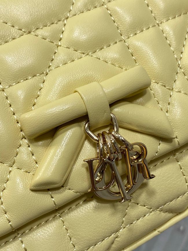 My Dior Mini Bag Cannage patent leather S0985PU yellow&Golden chain
