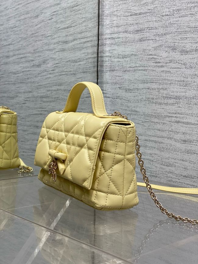 My Dior Mini Bag Cannage patent leather S0985PU yellow&Golden chain
