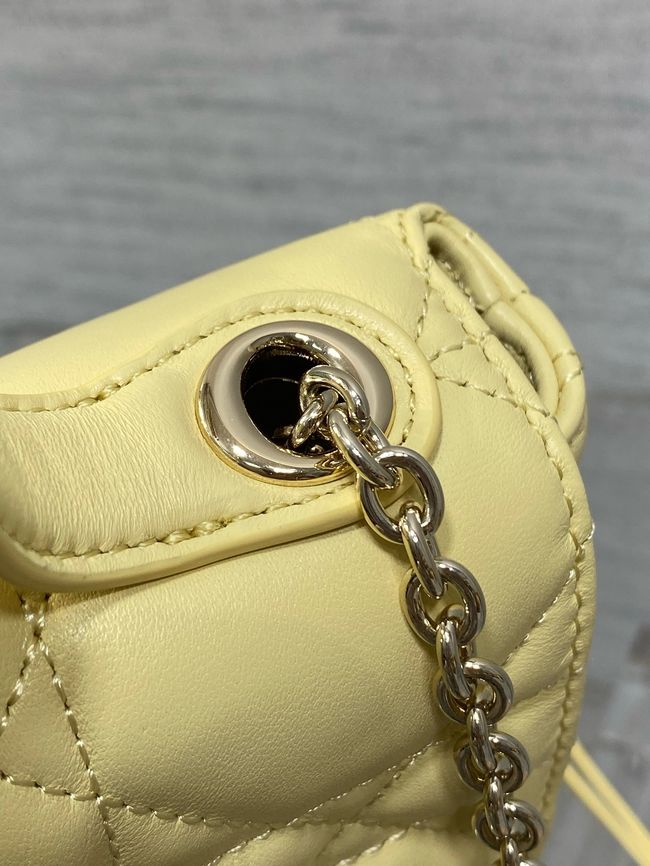 My Dior Mini Bag Cannage patent leather S0985PU yellow&Golden chain