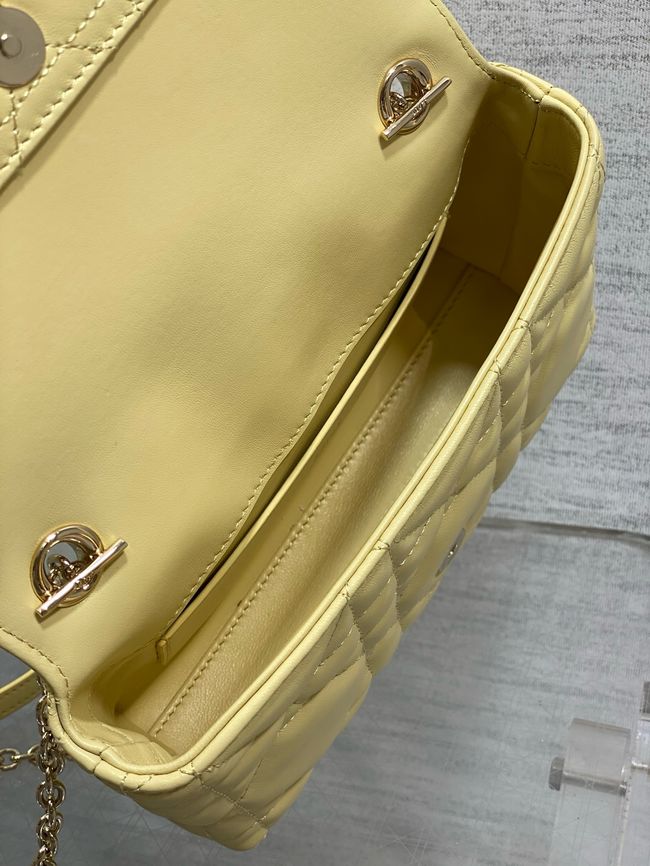 My Dior Mini Bag Cannage patent leather S0985PU yellow&Golden chain