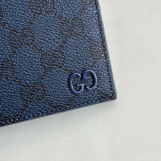 Gucci Dusty interior GG bi-fold wallet 768243 dark blue GG Supreme