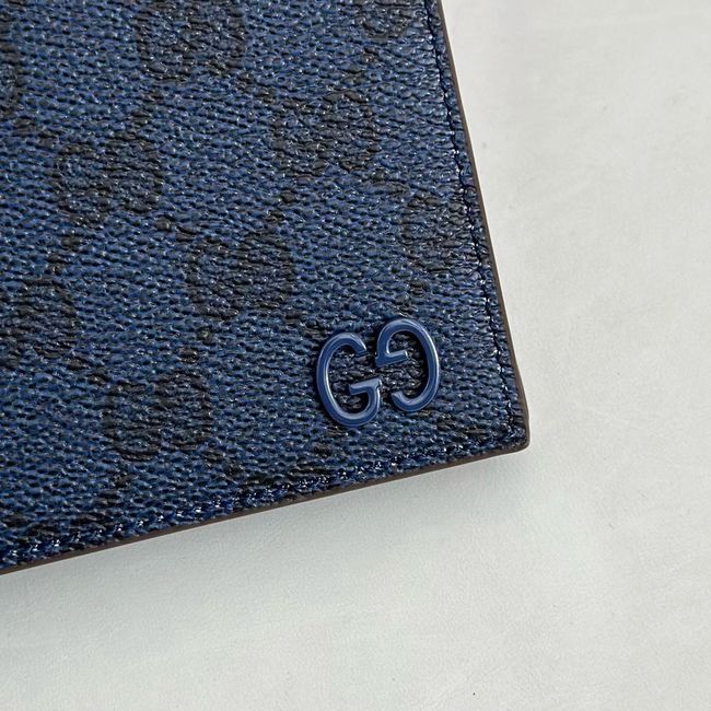 Gucci Dusty interior GG bi-fold wallet 768243 dark blue&brown