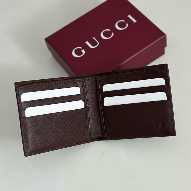 Gucci Dusty interior GG bi-fold wallet 768243 dark blue&brown