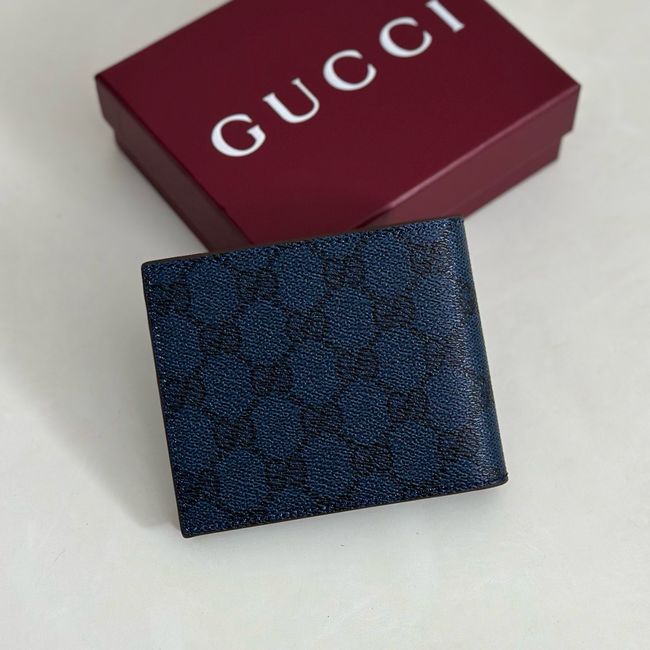 Gucci Dusty interior GG bi-fold wallet 768243 dark blue&brown