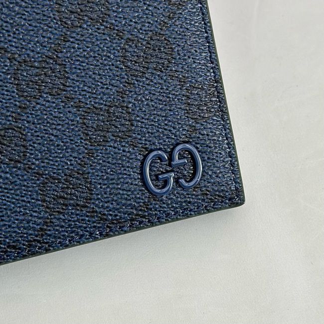 Gucci Dusty interior GG bi-fold wallet 768243 dark blue&green