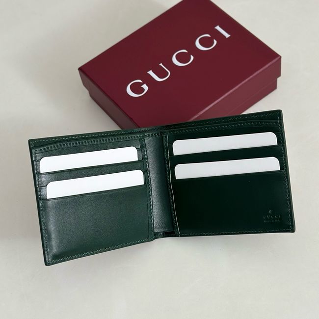 Gucci Dusty interior GG bi-fold wallet 768243 dark blue&green